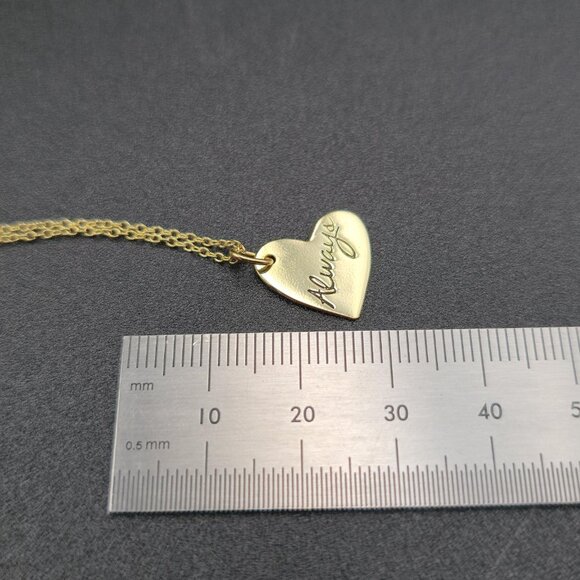 18 Inch Gold Over Sterling Silver Love Always Heart Necklace A6279 - Picture 6 of 7